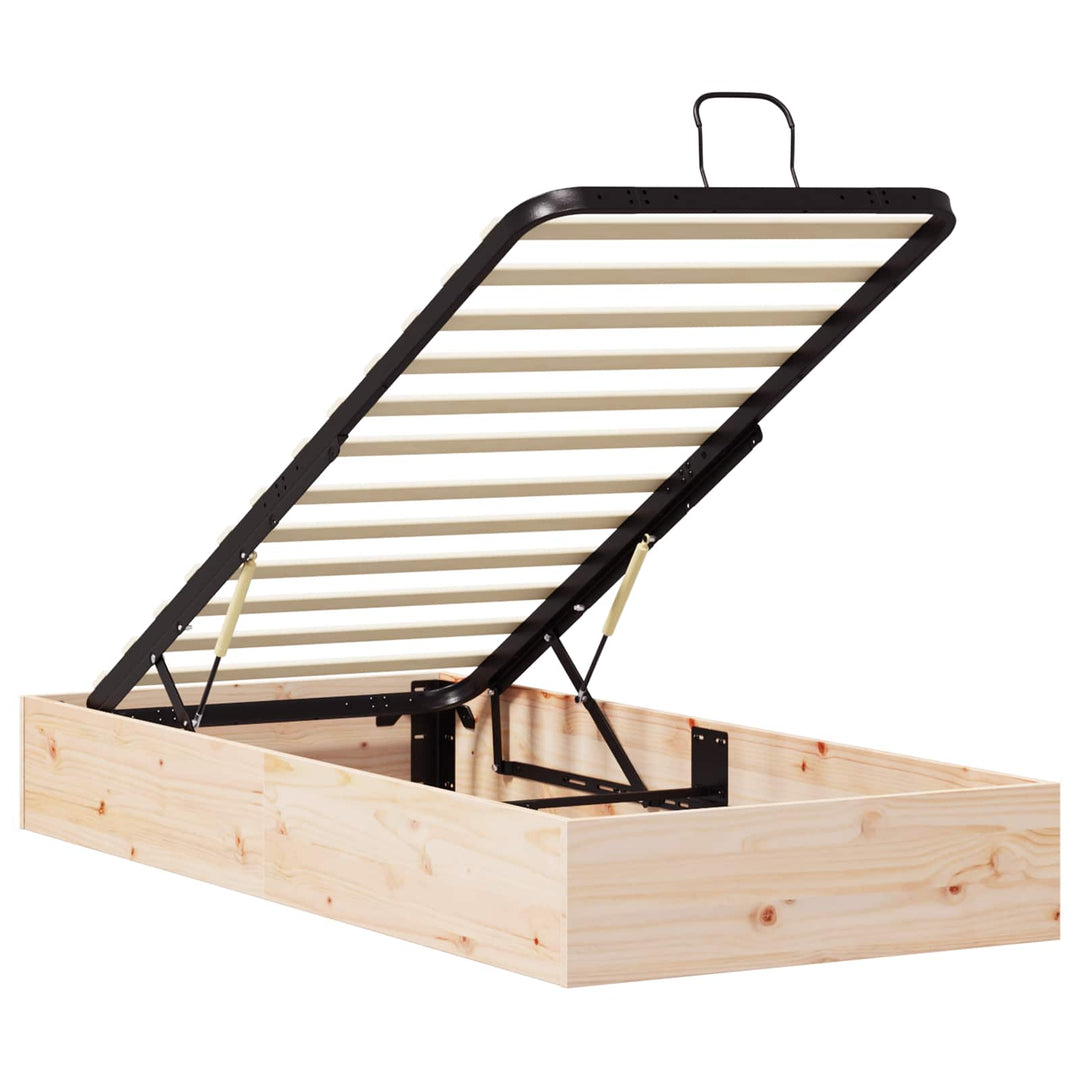 Otmansengestel med opbevaring Naturfarvet 100 x 200 cm