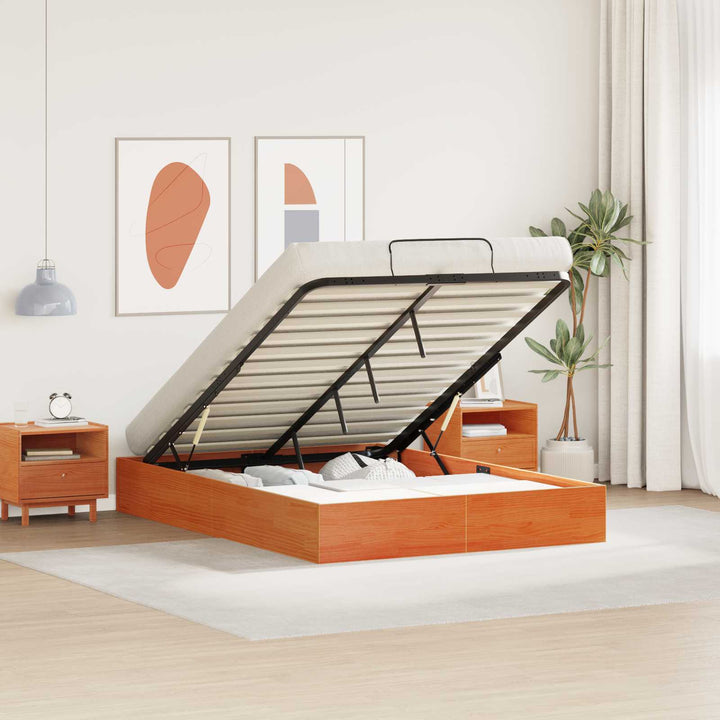Otmansengestel med opbevaring VoksBrun 135 x 190 cm