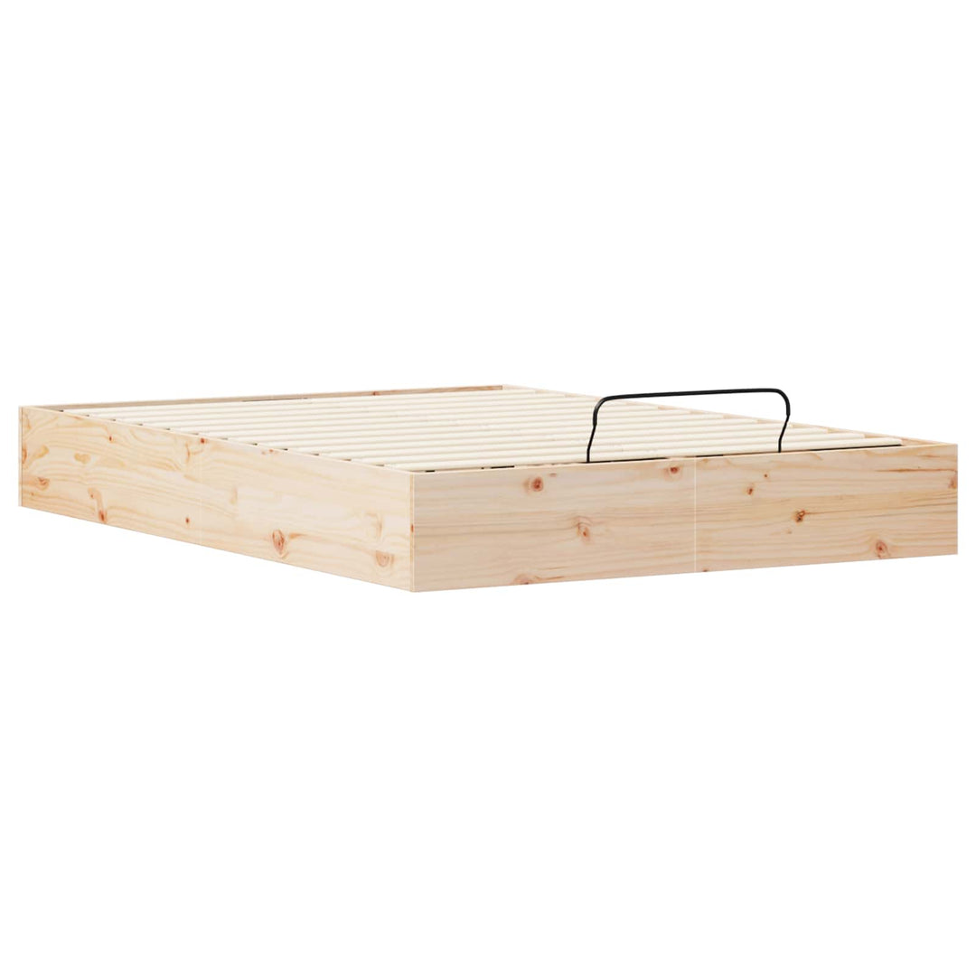 Otmansengestel med opbevaring Naturfarvet 160 x 200 cm