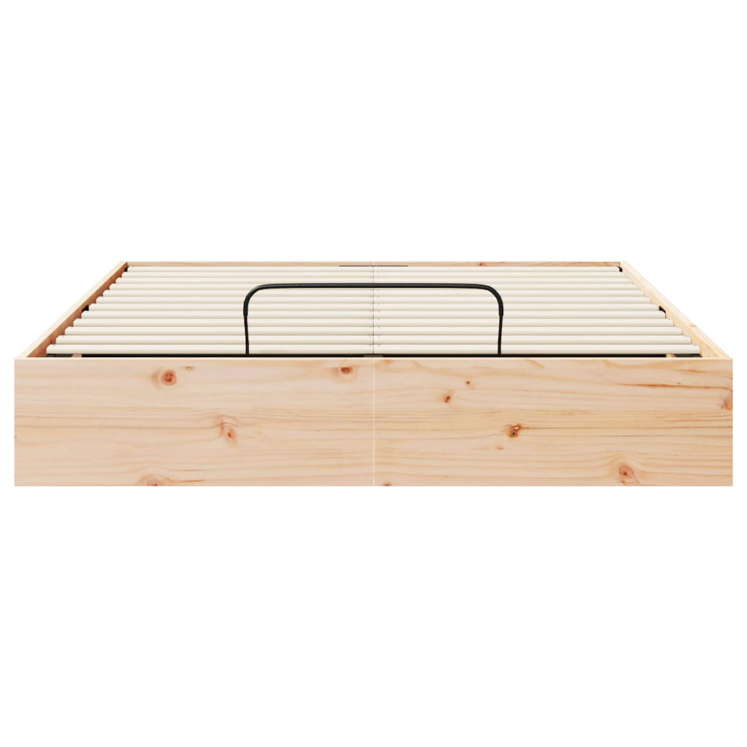 Otmansengestel med opbevaring Naturfarvet 160 x 200 cm