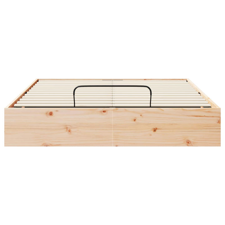 Otmansengestel med opbevaring Naturfarvet 160 x 200 cm