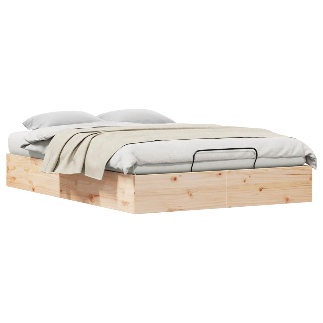 Otmansengestel med opbevaring Naturfarvet 160 x 200 cm