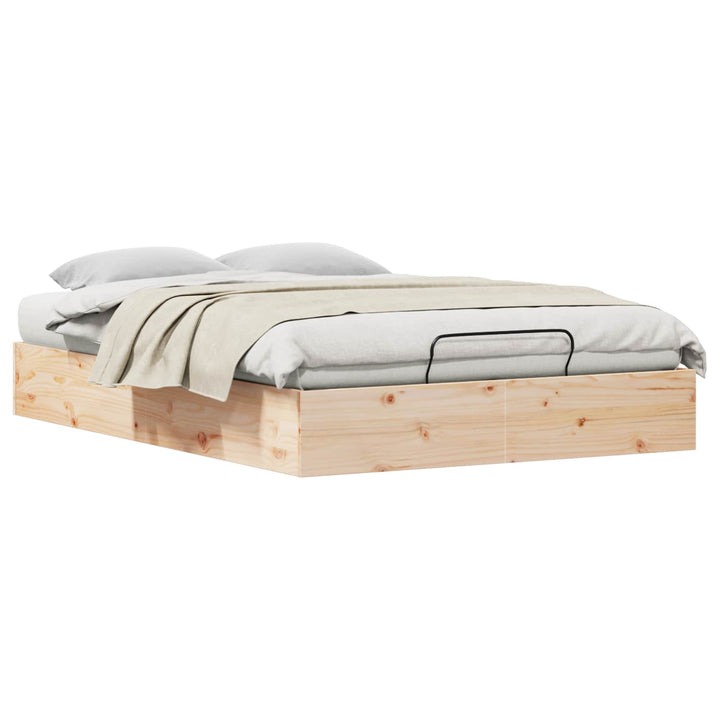 Otmansengestel med opbevaring Naturfarvet 160 x 200 cm