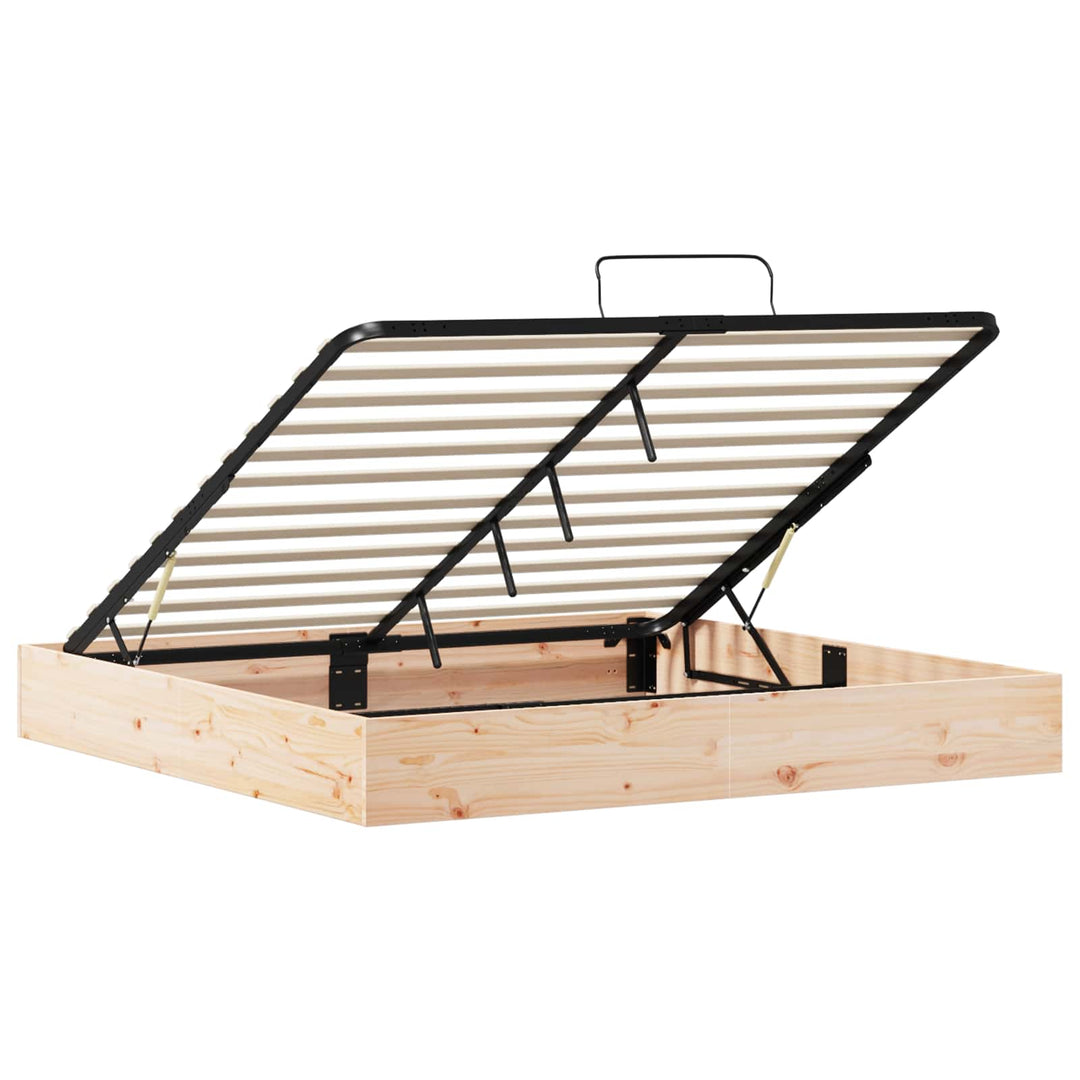 Otmansengestel med opbevaring Naturfarvet 180 x 200 cm