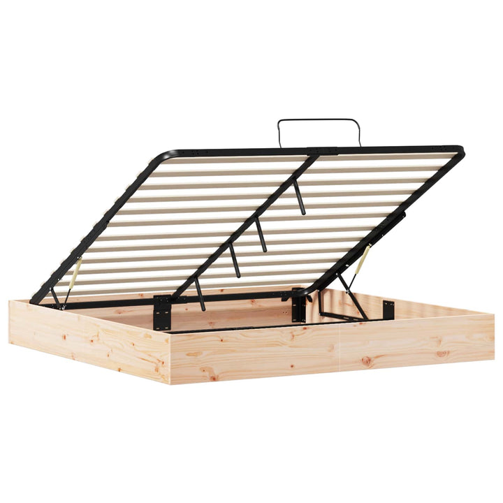 Otmansengestel med opbevaring Naturfarvet 180 x 200 cm