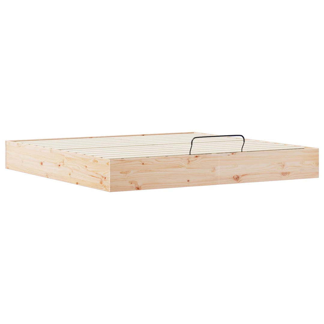 Otmansengestel med opbevaring Naturfarvet 180 x 200 cm