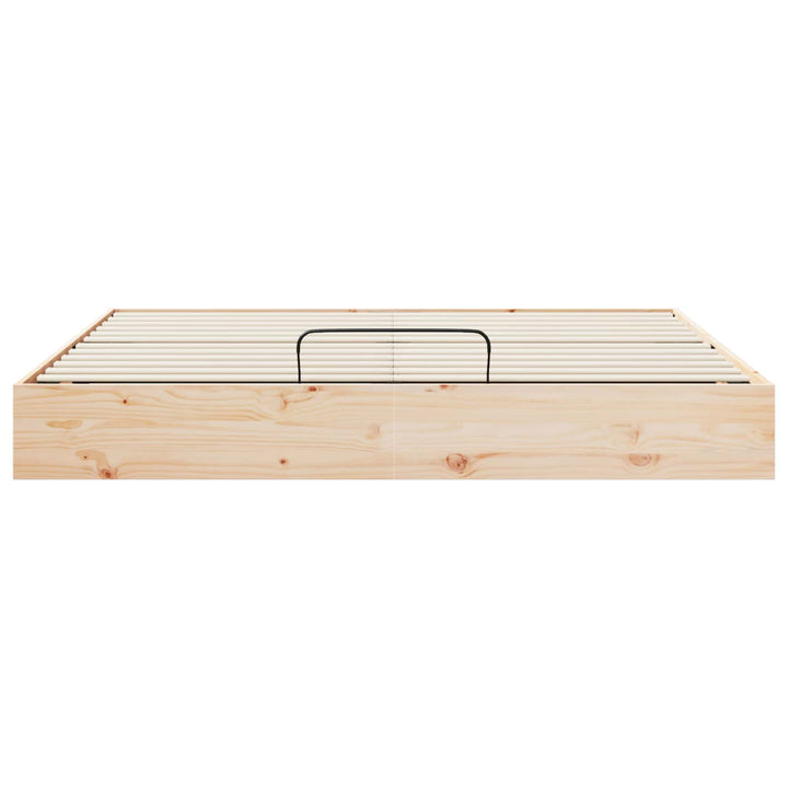 Otmansengestel med opbevaring Naturfarvet 180 x 200 cm