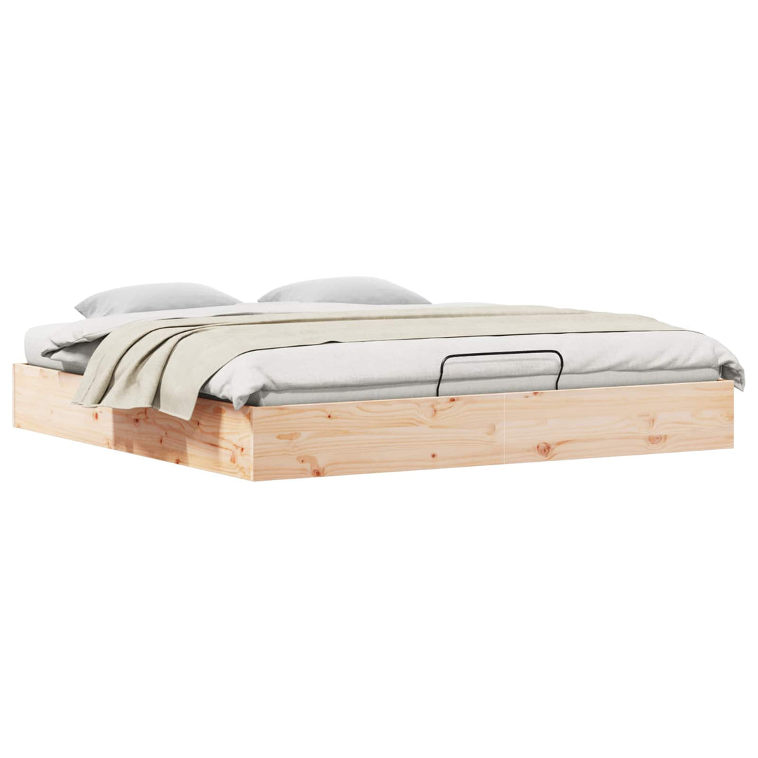 Otmansengestel med opbevaring Naturfarvet 180 x 200 cm