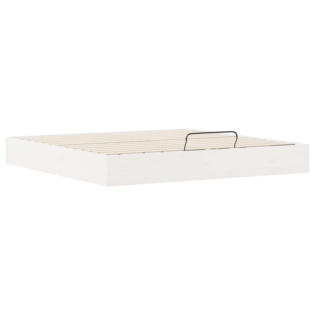 Otmansengestel med opbevaring Hvid 200 x 200 cm