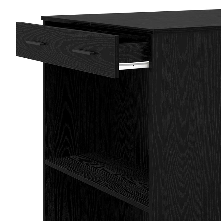 Barbord 102 x 70 x 103,5 cm Konstrueret træ Sort eg Rektangulær