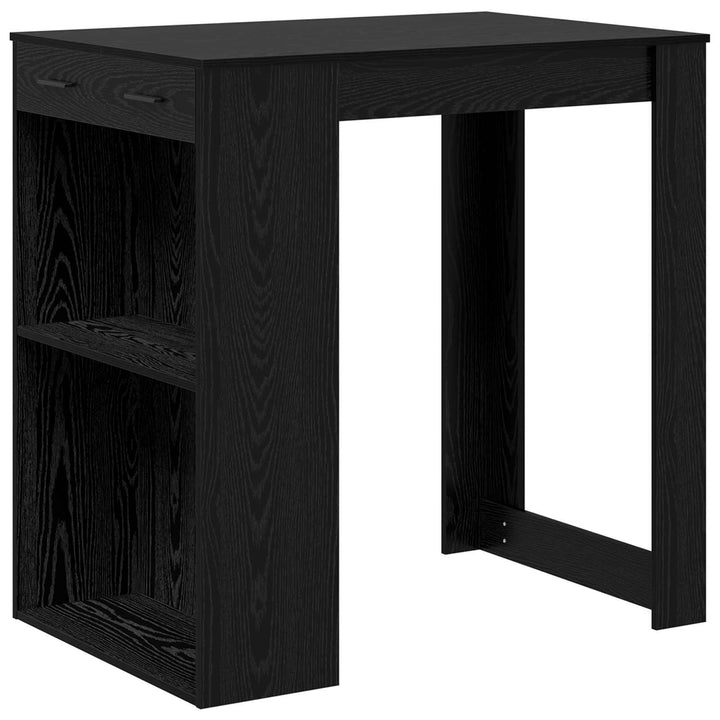 Barbord 102 x 70 x 103,5 cm Konstrueret træ Sort eg Rektangulær