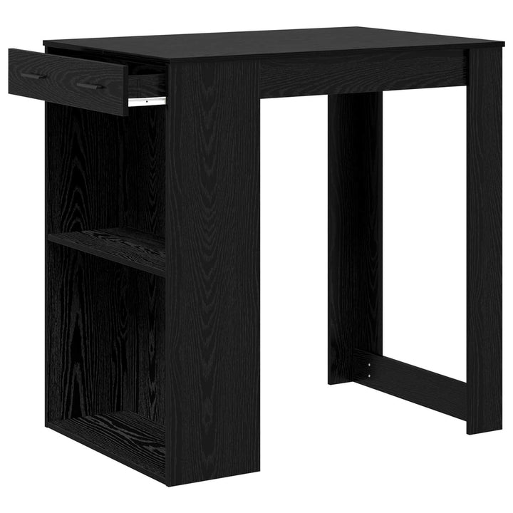 Barbord 102 x 70 x 103,5 cm Konstrueret træ Sort eg Rektangulær