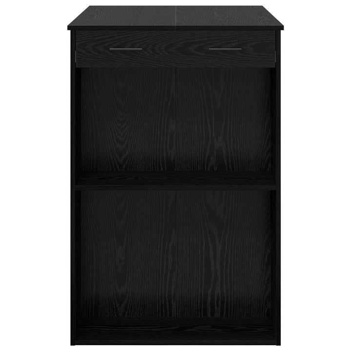 Barbord 102 x 70 x 103,5 cm Konstrueret træ Sort eg Rektangulær