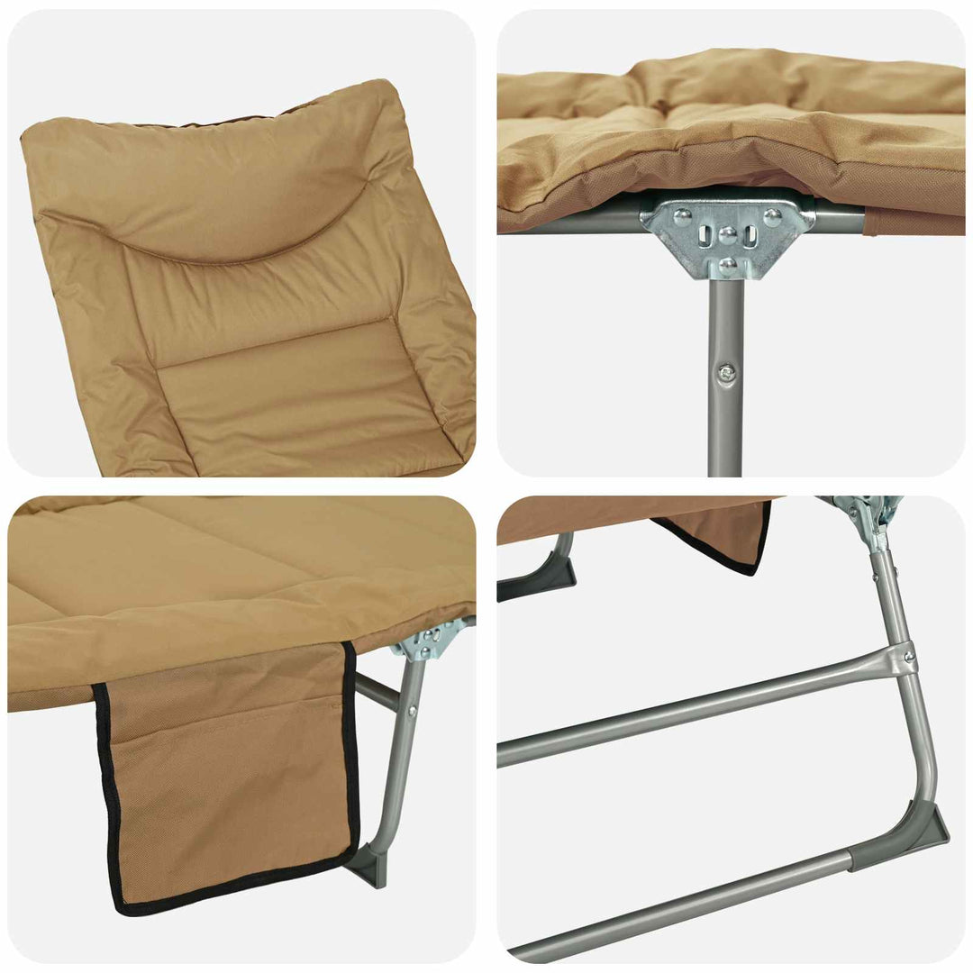 Sammenklappelig solstol med pude Beige