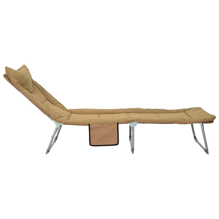 Sammenklappelig solstol med pude Beige