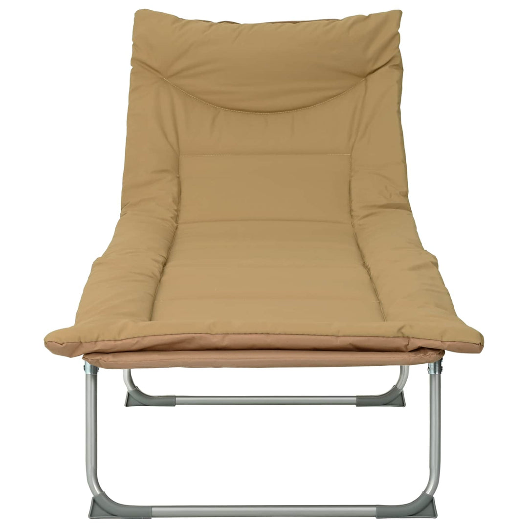 Sammenklappelig solstol med pude 2 stk. Beige