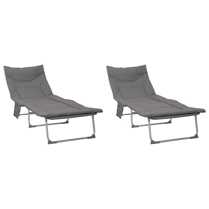 Sammenklappelig solstol med pude 2 stk. Antracit