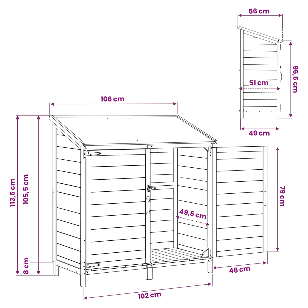 Have Skur Hvid 106,5 x 56 x 113,5 cm Konstrueret træ