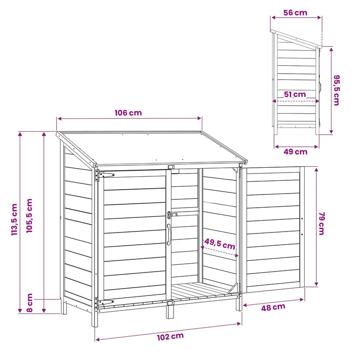Have Skur Hvid 106,5 x 56 x 113,5 cm Konstrueret træ