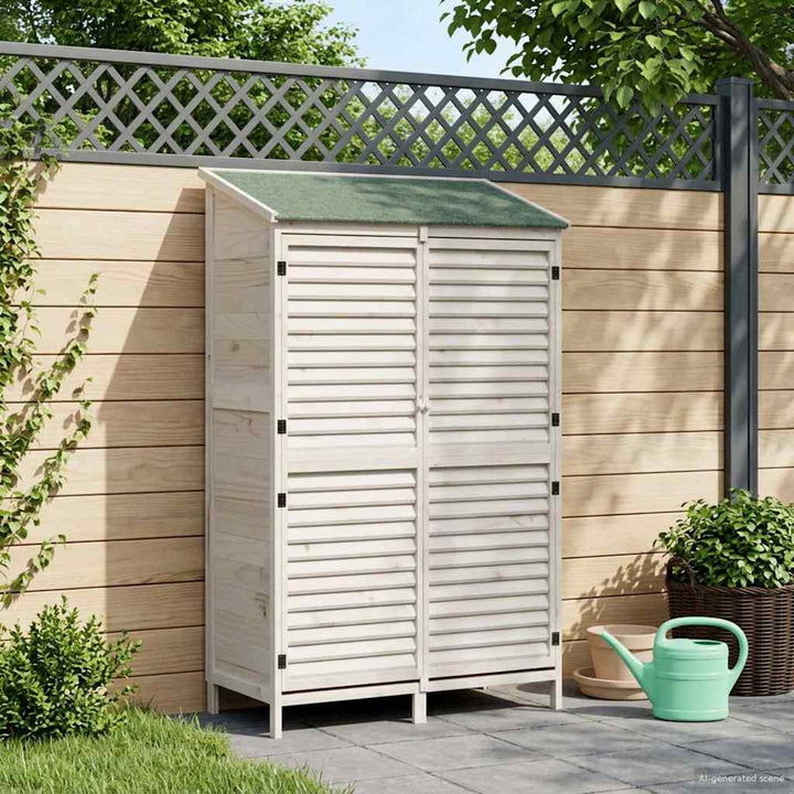 Have Skur Hvid 106 x 56 x 176,5 cm Massivt Fyrretræ