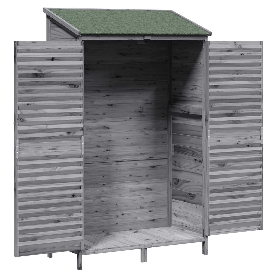 Have Skur Grå 106 x 56 x 176,5 cm Massivt Fyrretræ