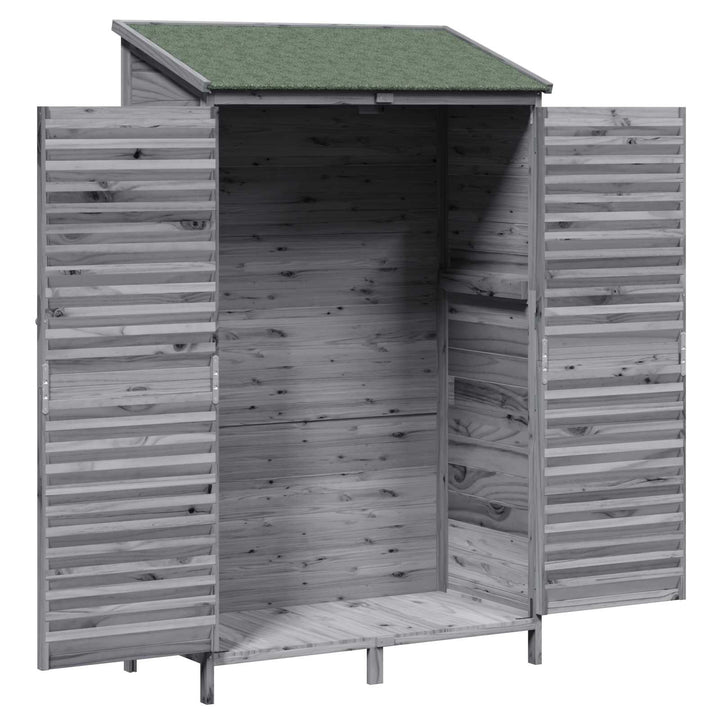 Have Skur Grå 106 x 56 x 176,5 cm Massivt Fyrretræ