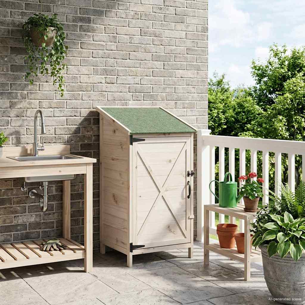Have Skur med tag Hvid 59,5 x 56 x 113,5 cm Massivt Fyrretræ