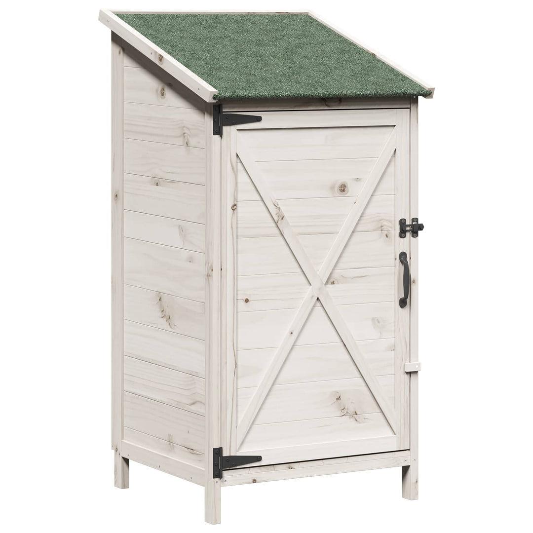 Have Skur med tag Hvid 59,5 x 56 x 113,5 cm Massivt Fyrretræ