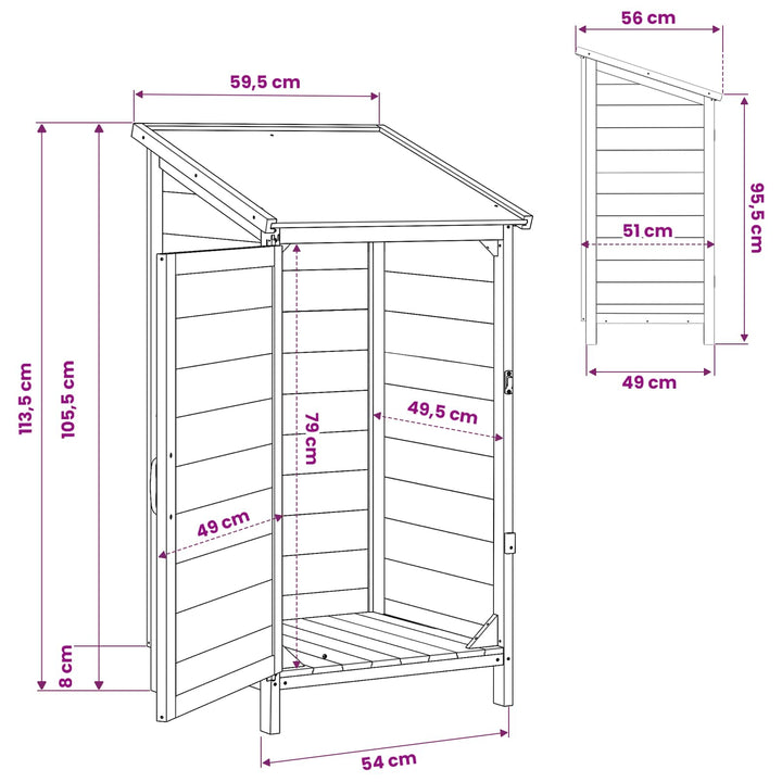 Have Skur Grå 59,5 x 56 x 113,5 cm Konstrueret træ