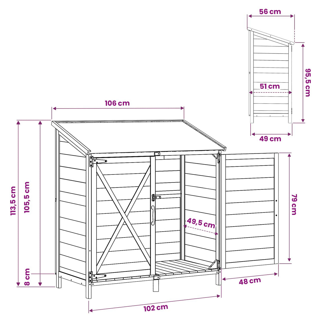 Have Skur Naturfarvet 106 x 56 x 113,5 cm Konstrueret træ
