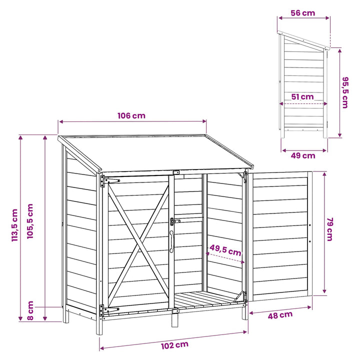 Have Skur Naturfarvet 106 x 56 x 113,5 cm Konstrueret træ