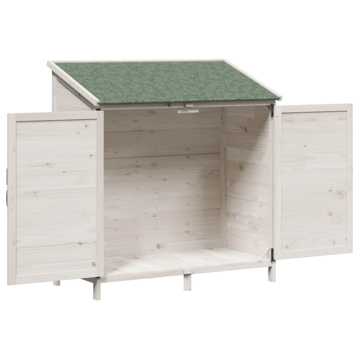 Have Skur med tag Hvid 106 x 56 x 113,5 cm Massivt Fyrretræ