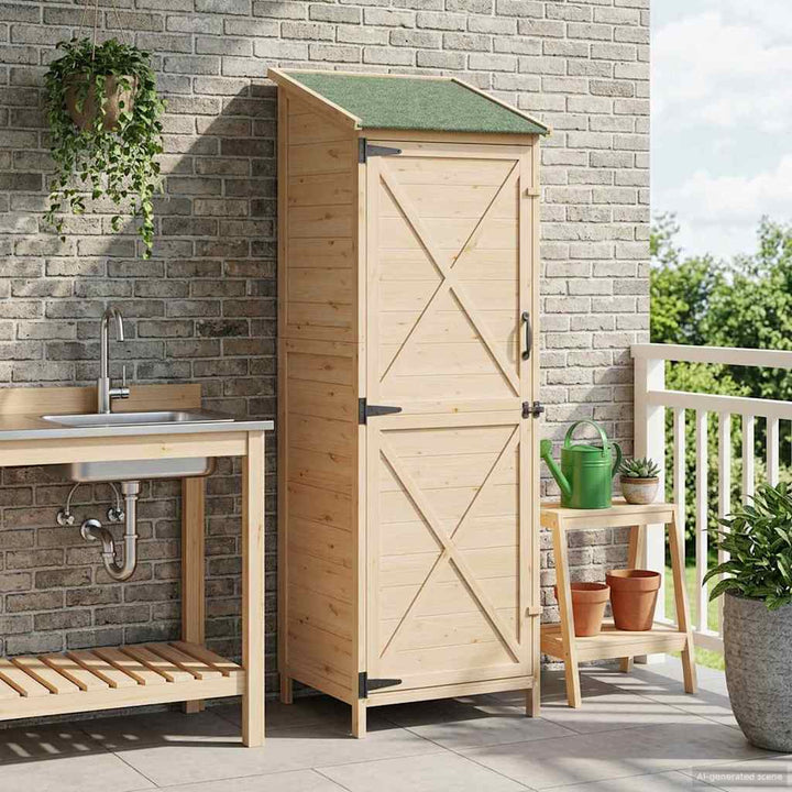 Have Skur Naturfarvet 59,5 x 56 x 176,5 cm Massivt Fyrretræ