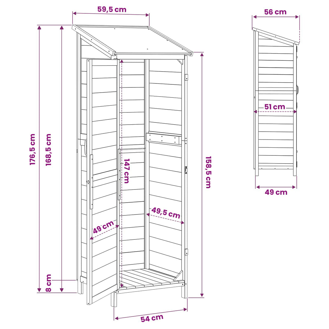 Have Skur Hvid 59,5 x 56 x 176,5 cm Konstrueret træ