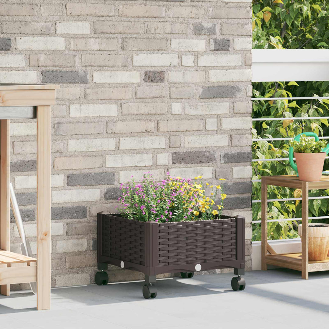 Havekrukke med hjul Brun 40 x 40 x 29 cm PP