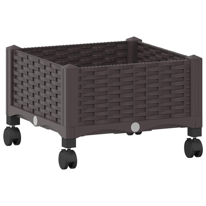 Havekrukke med hjul Brun 40 x 40 x 29 cm PP