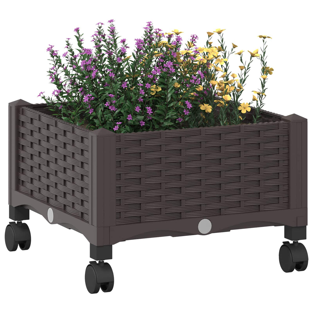 Havekrukke med hjul Brun 40 x 40 x 29 cm PP