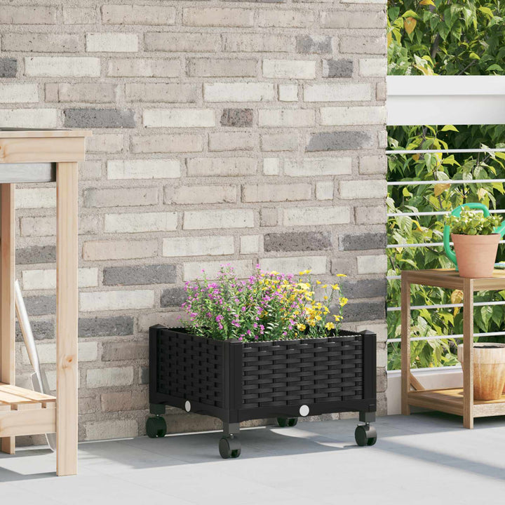 Havekrukke med hjul Sort 40 x 40 x 29 cm PP