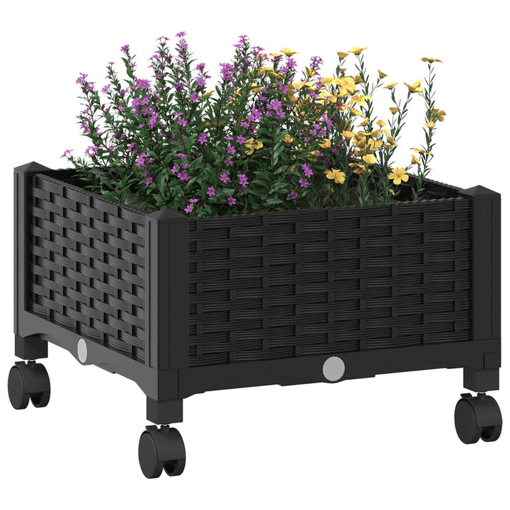 Havekrukke med hjul Sort 40 x 40 x 29 cm PP