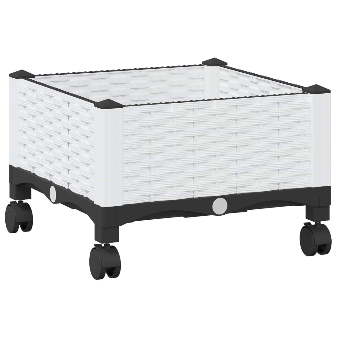 Havekrukke med hjul Hvid 40 x 40 x 33 cm PP