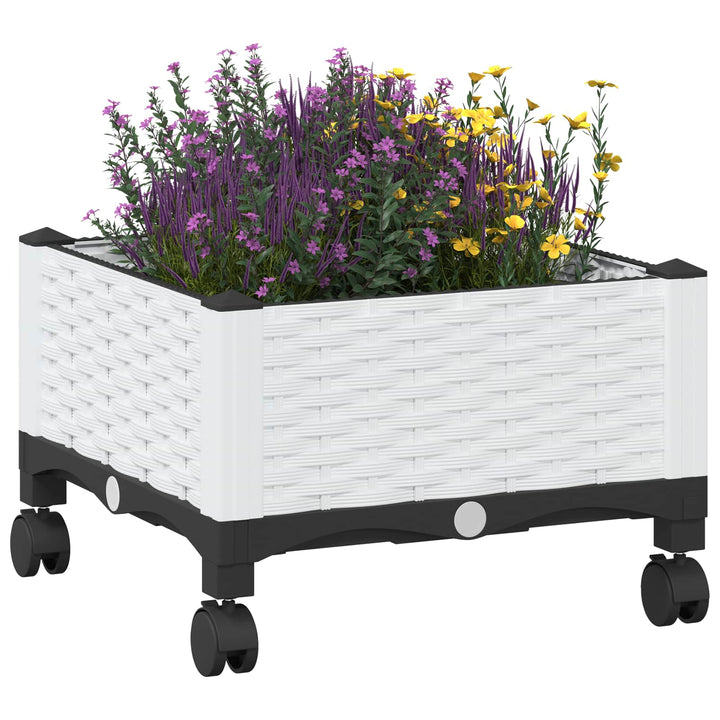 Havekrukke med hjul Hvid 40 x 40 x 33 cm PP