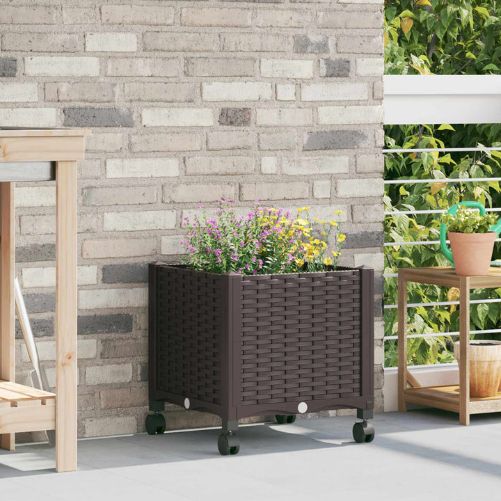 Havekrukke med hjul Brun 40 x 40 x 44 cm PP
