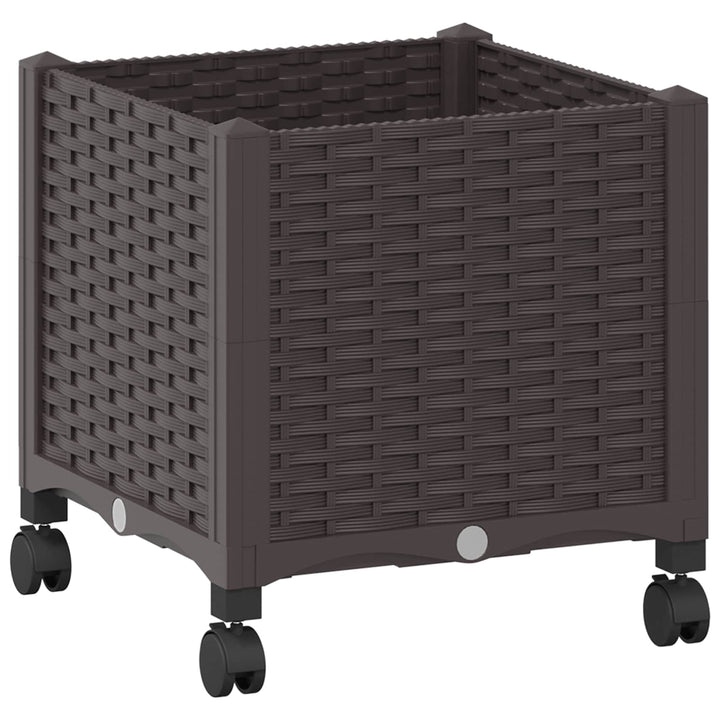 Havekrukke med hjul Brun 40 x 40 x 44 cm PP