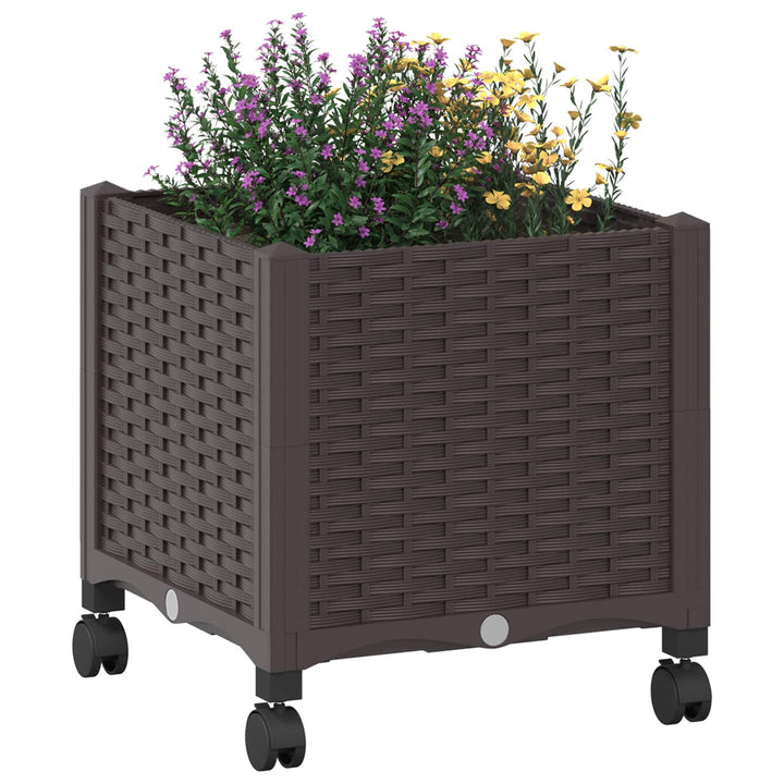 Havekrukke med hjul Brun 40 x 40 x 44 cm PP