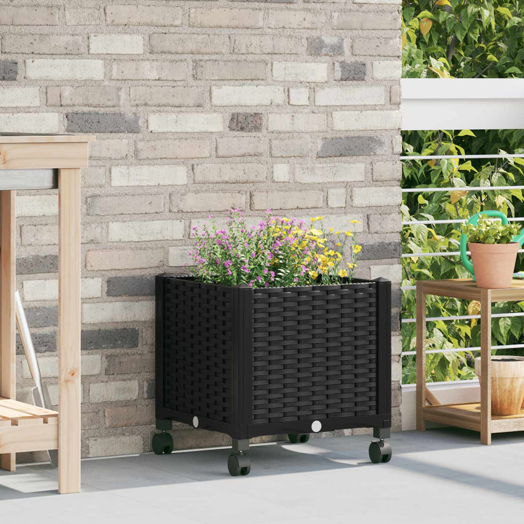 Havekrukke med hjul Sort 40 x 40 x 44 cm PP