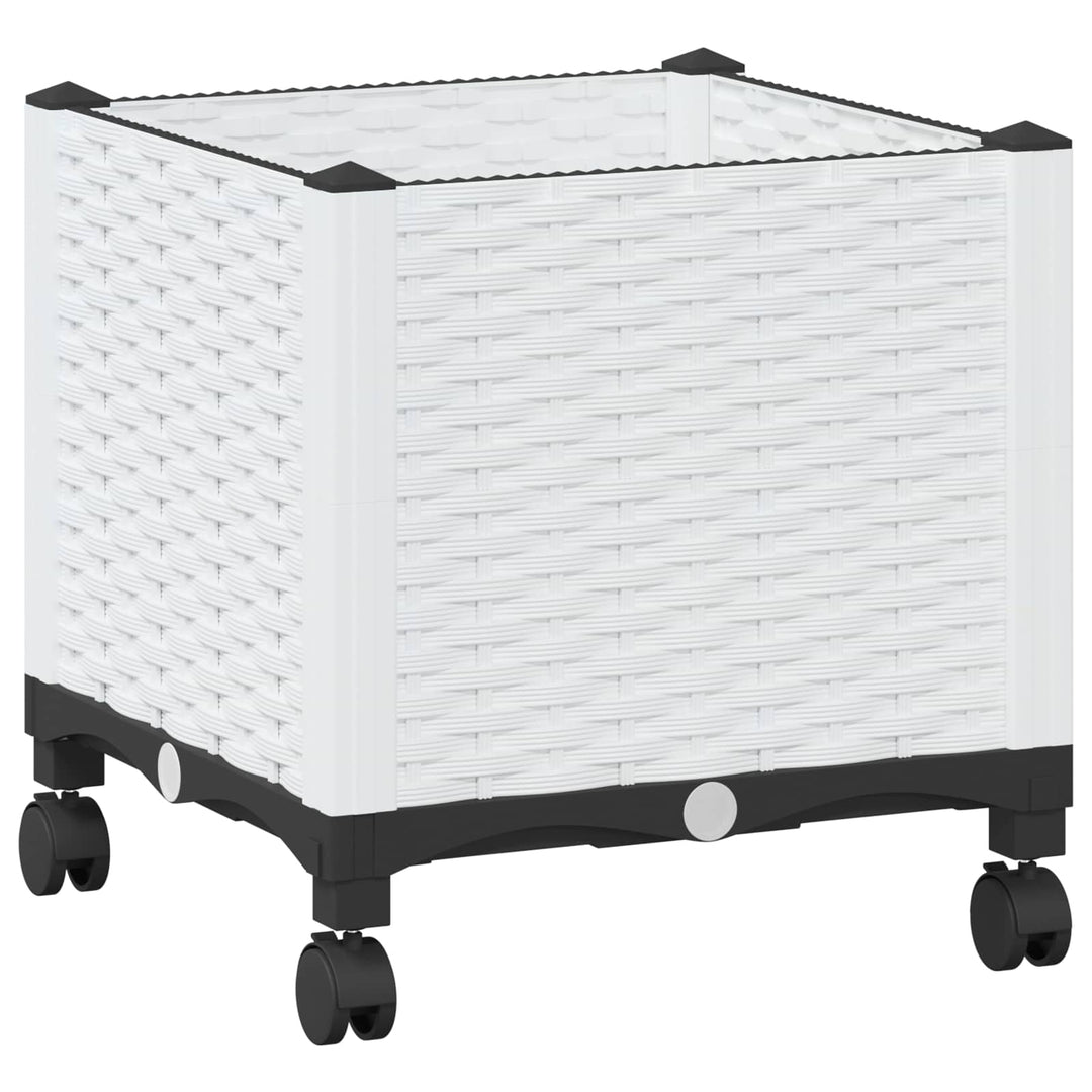 Havekrukke med hjul Hvid 40 x 40 x 48 cm PP