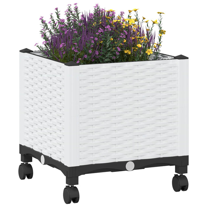 Havekrukke med hjul Hvid 40 x 40 x 48 cm PP
