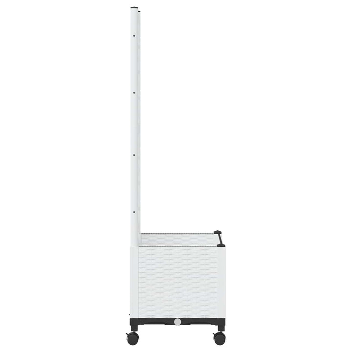 Haveplantekasse med espalier og hjul Hvid 40 x 40 x 146 cm PP