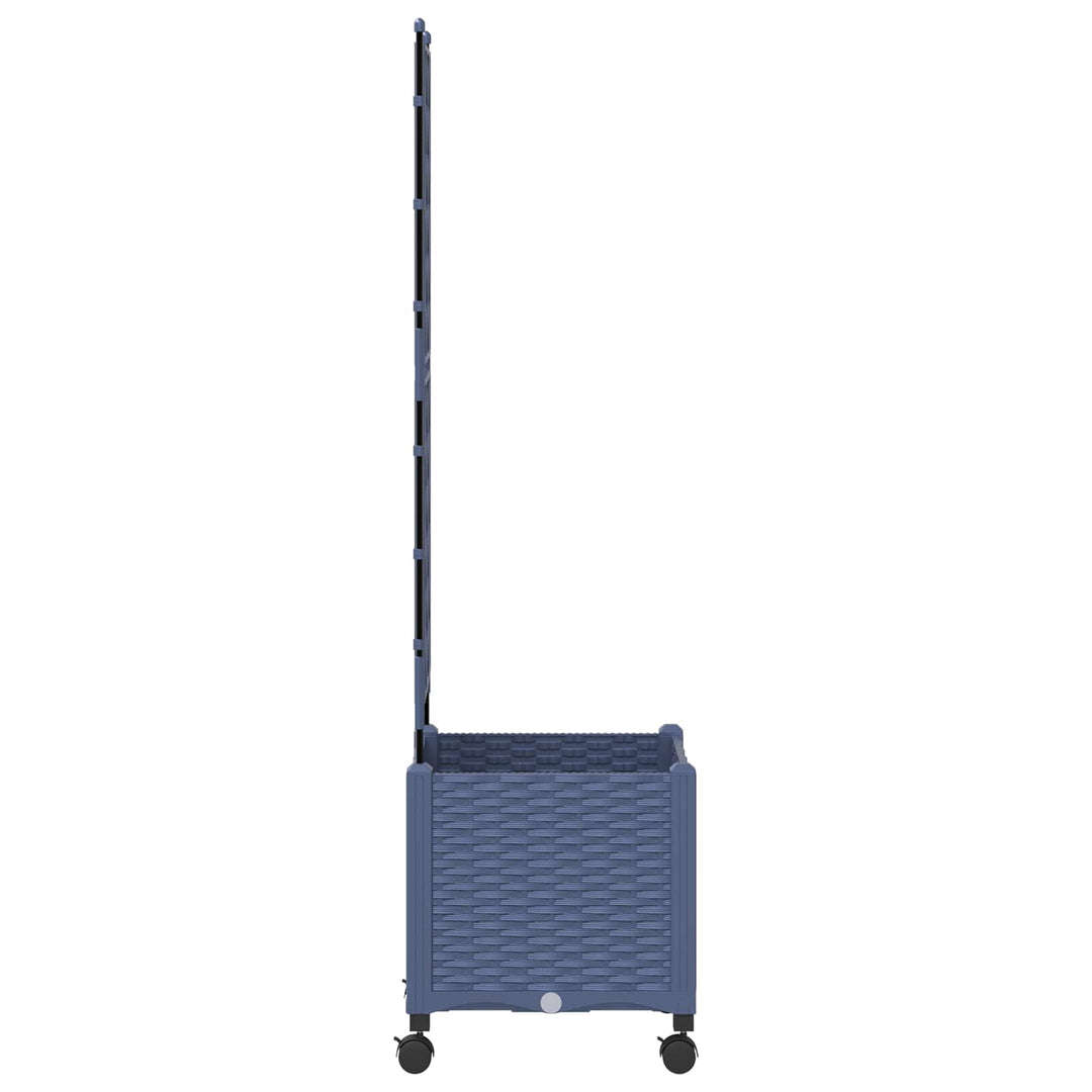 Haveplantekasse med espalier og hjul Grå 40 x 40 x 149 cm PP