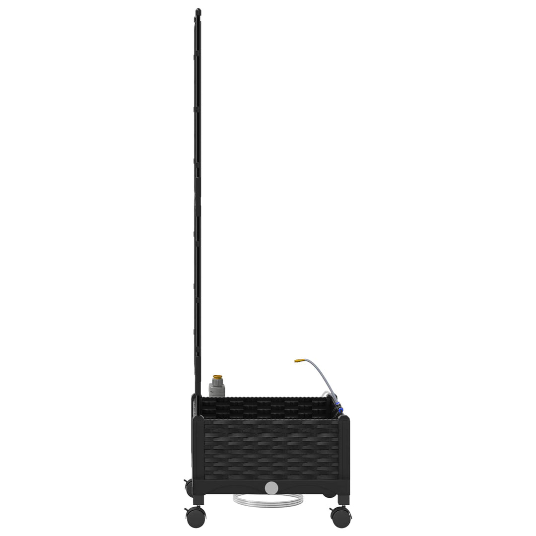 Havekrukke med vanding og hjul Sort 40 x 40 x 132 cm PP